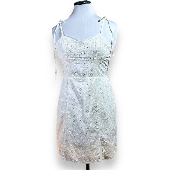 Aeropostale Y2K Eyelet Bustier Mini Dress EUC Ivory XS - Picture 3 of 9